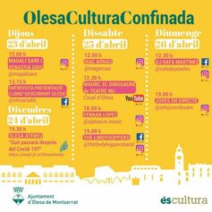 Segona setmana del Cicle Olesa Cultura Confinada